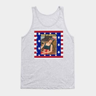 Wake Up America USA United States Flag Patriotic Old Glory Tank Top